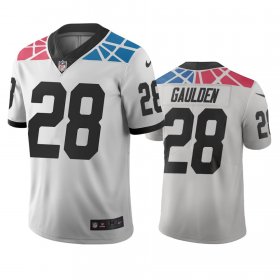 Wholesale Cheap Carolina Panthers #28 Rashaan Gaulden White Vapor Limited City Edition NFL Jersey