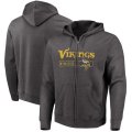 Wholesale Cheap Minnesota Vikings Majestic Hyper Stack Full-Zip Hoodie Heathered Charcoal