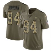 Wholesale Cheap Nike Saints #94 Cameron Jordan Olive/Camo Men's Stitched NFL Limited 2017 Salute To Service Jersey