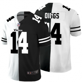 Cheap Minnesota Vikings #14 Stefon Diggs Men\'s Black V White Peace Split Nike Vapor Untouchable Limited NFL Jersey