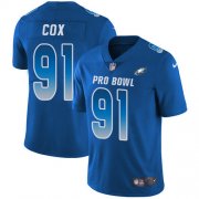 Wholesale Cheap Nike Eagles #91 Fletcher Cox Royal Men's Stitched NFL Limited NFC 2018 Pro Bowl Jersey