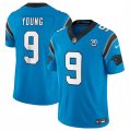 Cheap Men's Carolina Panthers #9 Bryce Young Blue 2024 30th Anniversary Patch F.U.S.E. Vapor Limited Stitched Football Jersey