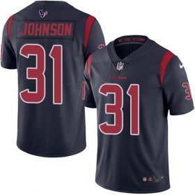 Wholesale Cheap Nike Texans #31 David Johnson Navy Blue Men\'s Stitched NFL Limited Rush Jersey