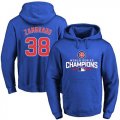 Wholesale Cheap Cubs #38 Carlos Zambrano Blue 2016 World Series Champions Pullover MLB Hoodie