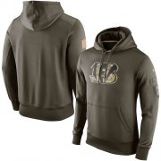 Wholesale Cheap Men's Cincinnati Bengals Nike Olive Salute To Service KO Performance Hoodie