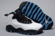 Wholesale Cheap Air Jordan 10 Retro Kids Shoes White/black-blue