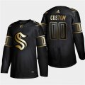 Wholesale Cheap Seattle Kraken Custom Men's Adidas Black Golden Edition Limited Stitched NHL Jersey