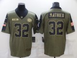 Wholesale Cheap Men's Kansas City Chiefs #32 Tyrann Mathieu 2021 Olive Salute To Service Limited Stitched Jersey