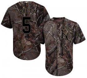 Wholesale Cheap Royals #5 George Brett Camo Realtree Collection Cool Base Stitched MLB Jersey