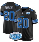 Cheap Men's Detroit Lions #20 Barry Sanders Black 2024 NFC North Champions F.U.S.E. Vapor Limited Stitched Jersey