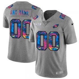 Wholesale Cheap Philadelphia Eagles Custom Men\'s Nike Multi-Color 2020 NFL Crucial Catch Vapor Untouchable Limited Jersey Greyheather