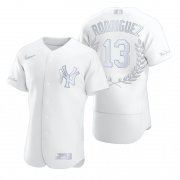 Wholesale Cheap New York Yankees #13 Alex Rodriguez Men's Nike Platinum MLB MVP Limited Player Edition Jersey