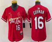 Wholesale Cheap Youth St Louis Cardinals #16 Nolan Gorman Red 2024 City Connect Stitched Baseball Jersey