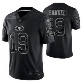 Wholesale Cheap Men\'s San Francisco 49ers #19 Deebo Samuel Black Reflective Limited Stitched Football Jersey