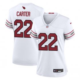 Cheap Women\'s Arizona Cardinals #22 Michael Carter White 2023 Stitched Jersey(Run Small)