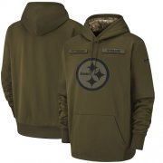 Wholesale Cheap Men's Pittsburgh Steelers Nike Olive Salute to Service Sideline Therma Performance Pullover Hoodie