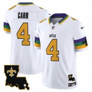 Cheap Men's New Orleans Saints #4 Derek Carr White 2024 F.U.S.E. Vapor Limited Stitched Jersey