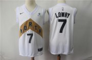 Wholesale Cheap Men's Toronto Raptors #7 Kyle Lowry White 2018-19 City Edition Nike Swingman Jersey