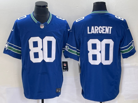 Wholesale Cheap Men\'s Seattle Seahawks #80 Steve Largent Blue 2023 FUSE Vapor Limited Throwback Stitched Jersey