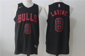 Wholesale Cheap Men\'s Chicago Bulls #8 Zach LaVine All Black 2017-2018 Nike Swingman Stitched NBA Jersey