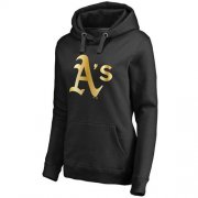 Wholesale Cheap Women's Oakland Athletics Gold Collection Pullover Hoodie Black