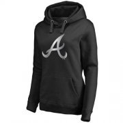 Wholesale Cheap Women's Atlanta Braves Platinum Collection Pullover Hoodie Black