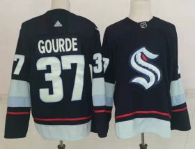 Wholesale Cheap Men\'s Seattle Kraken #37 Yanni Gourde Navy Blue Adidas Stitched NHL Jersey