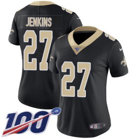 Wholesale Cheap Nike Saints #27 Malcolm Jenkins Black Team Color Women\'s Stitched NFL 100th Season Vapor Untouchable Limited Jersey