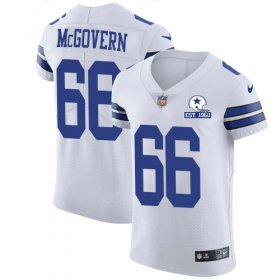 Wholesale Cheap Nike Cowboys #66 Connor McGovern White Men\'s Stitched With Established In 1960 Patch NFL New Elite Jersey