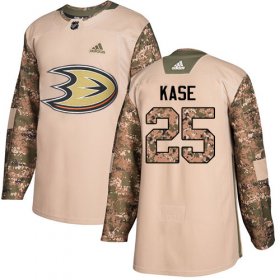 Wholesale Cheap Adidas Ducks #25 Ondrej Kase Camo Authentic 2017 Veterans Day Stitched NHL Jersey