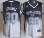 Wholesale Cheap San Antonio Spurs #20 Manu Ginobili Black/Gray Fadeaway Fashion Jersey