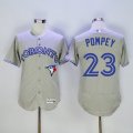 Wholesale Cheap Blue Jays #23 Dalton Pompey Grey Flexbase Authentic Collection Stitched MLB Jersey