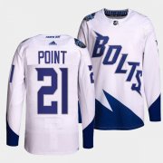 Wholesale Cheap Men's Tampa Bay Lightning#21 Brayden Point 2022 White Stadium Series Breakaway Stitched Jersey