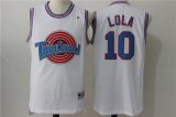 Wholesale Cheap Tune Squad 10 Lola White Stitched Movie Jersey