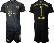 Wholesale Cheap Men 2021-2022 ClubBayern Munchen away black 1 Adidas Soccer Jersey