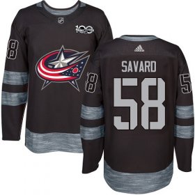 Wholesale Cheap Adidas Blue Jackets #58 David Savard Black 1917-2017 100th Anniversary Stitched NHL Jersey