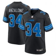 Cheap Men's Detroit Lions #34 Alex Anzalone Black 2nd Alternate Game Nike Jersey