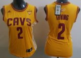 Wholesale Cheap Women's Cleveland Cavaliers #2 Kyrie Irving Yellow 2016 The NBA Finals Patch Jersey