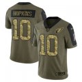 Wholesale Cheap Men's Olive Arizona Cardinals #10 DeAndre Hopkins 2021 Camo Salute To Service Limited Stitched Jersey