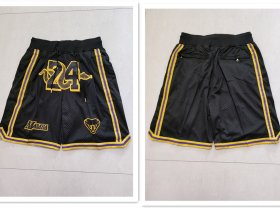 Wholesale Men\'s Los Angeles Lakers #24 Kobe Bryant Black Mamba Just Don Swingman Throwback Shorts