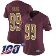 Wholesale Cheap Nike Redskins #99 Chase Young Burgundy Red Alternate Women's Stitched NFL 100th Season Vapor Untouchable Limited Jersey