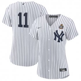 Cheap Women\'s New York Yankees #11 Anthony Volpe White 2024 World Series Cool Base Stitched Baseball Jersey(Run Small)