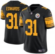 Cheap Men's Pittsburgh Steelers #31 Daijun Edwards Black Color Rush Limited Football Stitched Jersey