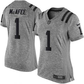 Wholesale Cheap Nike Colts #1 Pat McAfee Gray Women\'s Stitched NFL Limited Gridiron Gray Jersey