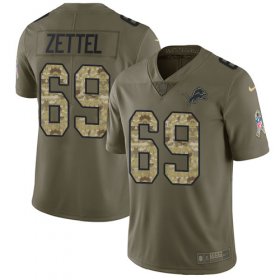 Wholesale Cheap Nike Lions #69 Anthony Zettel Olive/Camo Youth Stitched NFL Limited 2017 Salute to Service Jersey