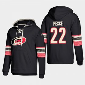 Wholesale Cheap Carolina Hurricanes #22 Brett Pesce Black adidas Lace-Up Pullover Hoodie