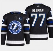 Cheap Men's Tampa Bay Lightning #77 Victor Hedman Black 2024 Stadium Series Stitched Jersey