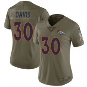 Wholesale Cheap Nike Broncos #30 Terrell Davis Olive Women's Stitched NFL Limited 2017 Salute to Service Jersey