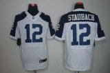 Wholesale Cheap Nike Cowboys #12 Roger Staubach White Thanksgiving Throwback Men's Stitched NFL Elite Jersey