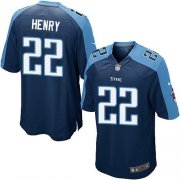 Wholesale Cheap Nike Titans #22 Derrick Henry Navy Blue Team Color Youth Stitched NFL Elite Jersey